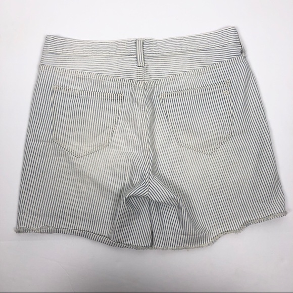 Madewell Distressed Railroad Striped Shorts - Picture 5 of 8